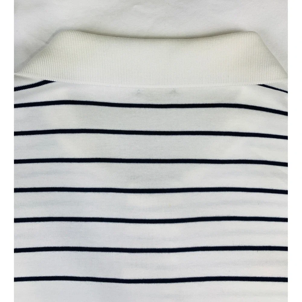 Polo Ralph Lauren XL Striped Pima Soft Touch Polo Shirt White Navy Flesh Pony